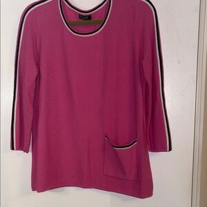 Lafayette 148 New York Pink 3/4 Sleeve Boxy lightweight top